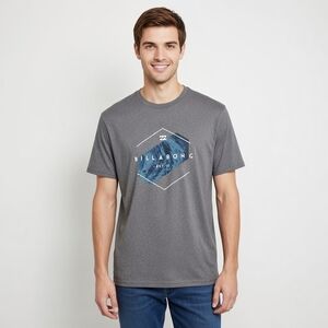 Billabong Heathered Gray Men's Graphic Tee Size Large